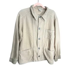 CP Shades Cotton Linen Button Oversized Shirt Jacket Sz S Beige Lagenlook Earthy